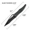 Cavol Ripback Thumb Hole Knife,3.85" Stonewashed M390 Blade,4.84" Titanium Scale Handle Frame Lock Folding,Reverse Grip Pikal Knife,4.63oz EDC Pocketclip (Green) view 2