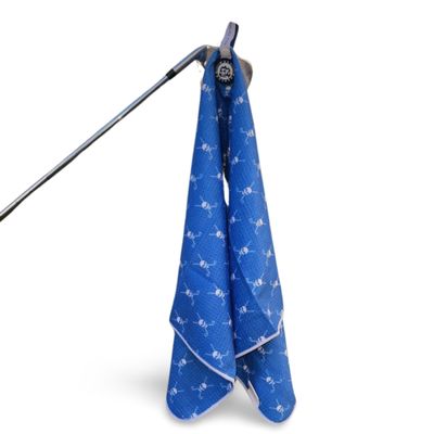 Hall Equipped EquipPro Golf Towel | Tour Size Premium Magnetic Microfiber Waffle Design, Center Cut Hanging Club Loop & Snap Button Bag Loop for Men and Women (The Skulls)