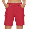 MAGCOMSEN Women's Shorts Lightweight Quick Dry Hiking Shorts Zipper Pockets 7" Golf Travel Casual Work Shorts Red, M view 2