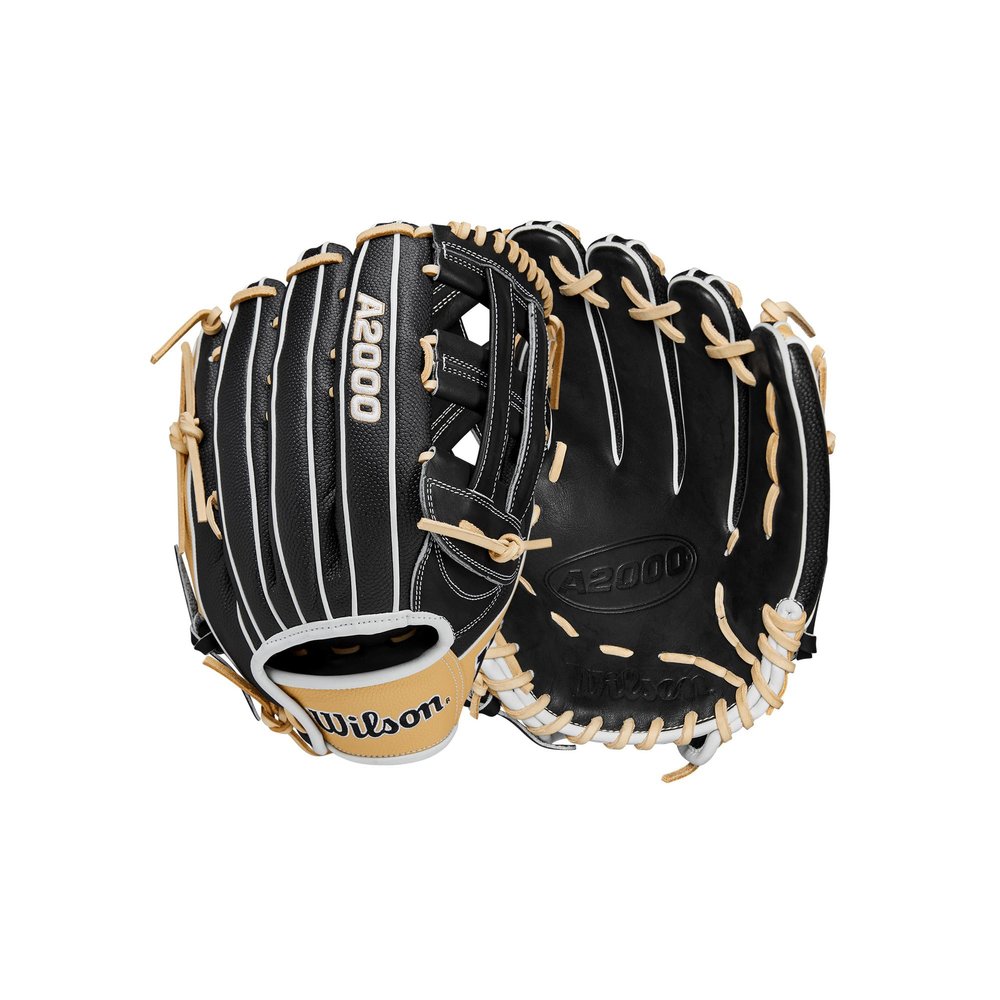 Wilson 2024 A2000 PF50SS 12.25 Outfield Baseball Glove - Left Hand Throw, Black/Blonde/White