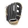 Wilson 2024 A2000 PF50SS 12.25 Outfield Baseball Glove - Left Hand Throw, Black/Blonde/White view 2