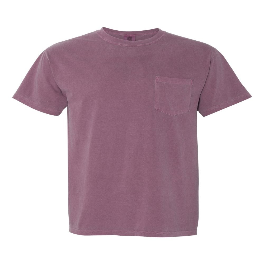 Comfort Colors Men's Adult Short Sleeve Pocket Tee, Style 6030 Berry