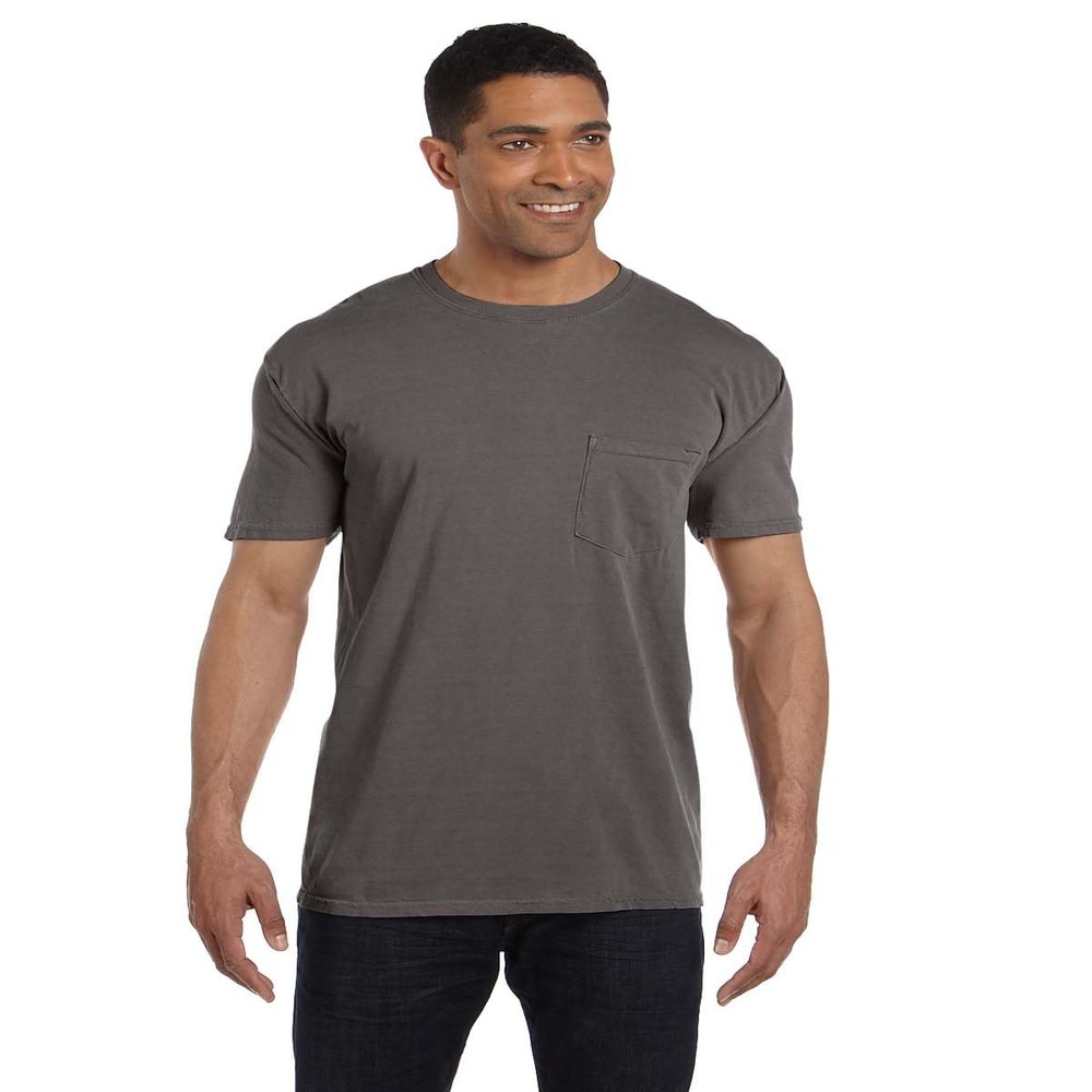 Comfort Colors Men's Adult Short Sleeve Pocket Tee, Style 6030 Pepper, XX-Large