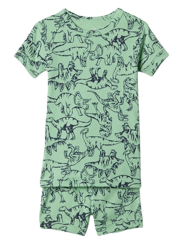 GAP Unisex Baby Short John Pajama Set Meadow Green 6-12M