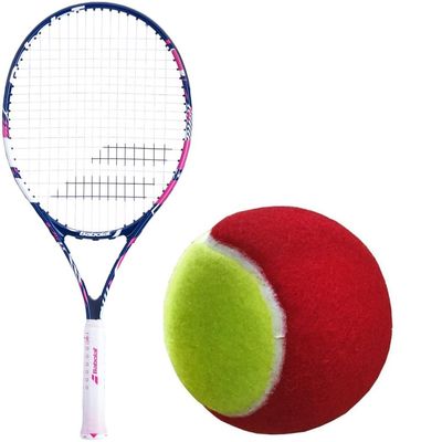 Babolat B'Fly Girl's 23" Junior Tennis Racquet Bundled with 3 Red Felt Kids' Training Balls