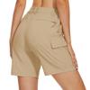 MAGCOMSEN Hiking Shorts for Women Quick Dry Golf Shorts with Pockets Cargo Shorts Khaki Summer Casual Work Shorts, XL view 3