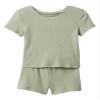 GAP Baby Girls Tee and Short Rib Set Desert Sage 3-6M view 1
