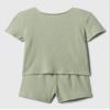 GAP Baby Girls Tee and Short Rib Set Desert Sage 3-6M view 2