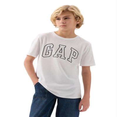 GAP Boys Short Sleeve Logo T-Shirt Optic White S