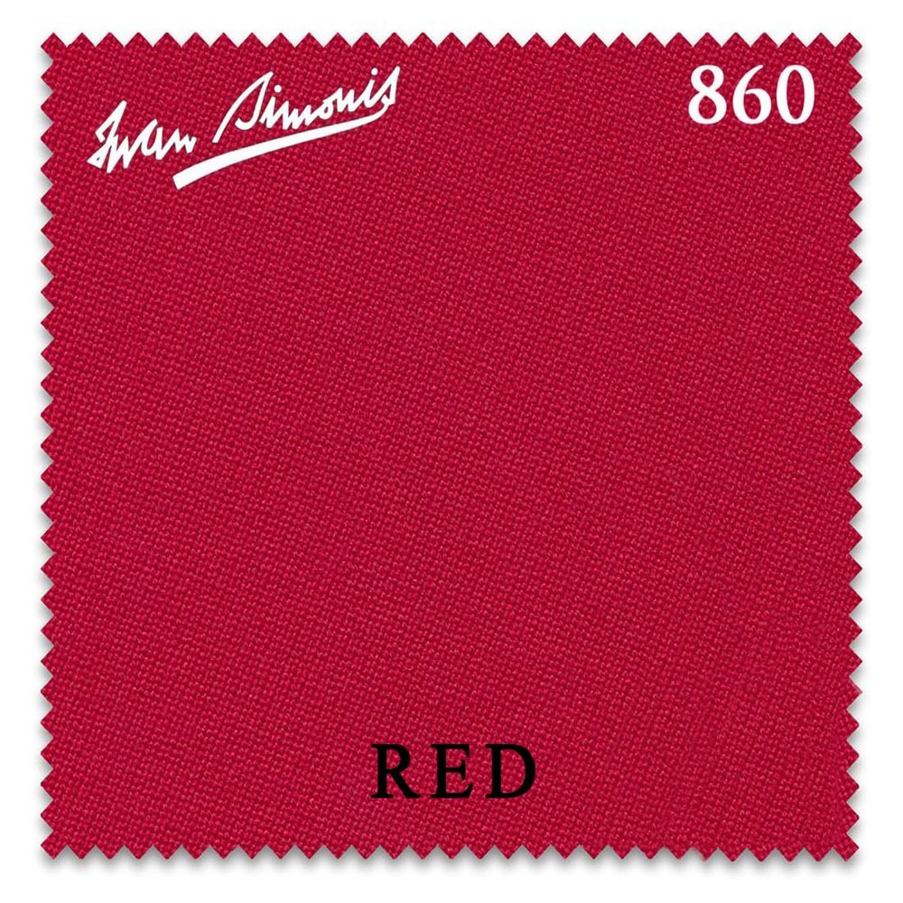 Iwan Simonis 860 Pool Billiard Table Cloth Red, for Rails Only (6 Rails)