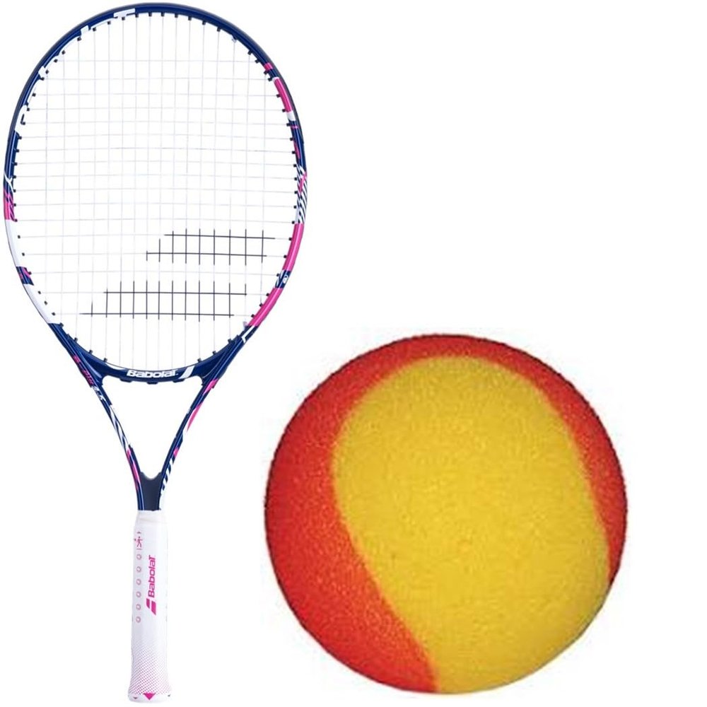 Babolat B'Fly Girl's 21" Junior Tennis Racquet Bundled with 3 Red Foam Kids' Teaching Balls