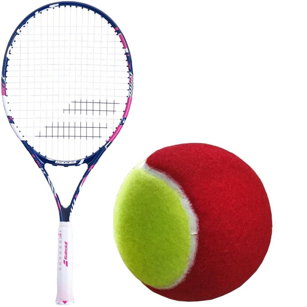 Babolat B'Fly Girl's 21" Junior Tennis Racquet Bundled with 3 Red Felt Kids' Training Balls