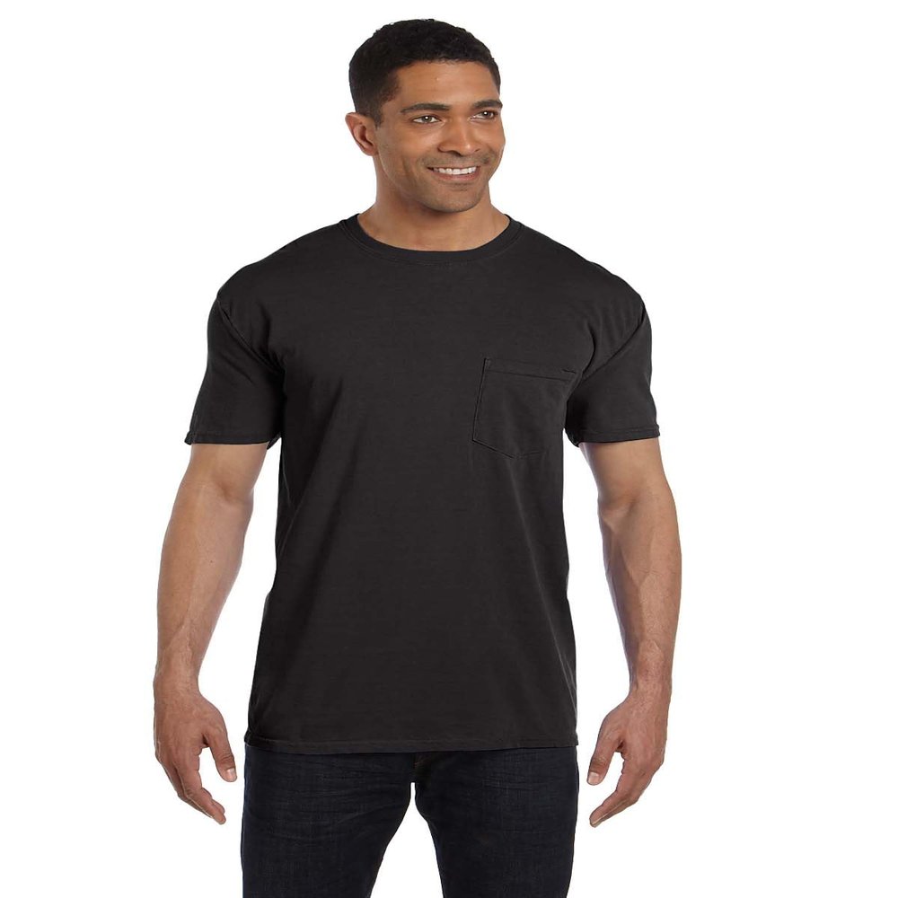 Comfort Colors Men's Adult Short Sleeve Pocket Tee, Style 6030 Onyx