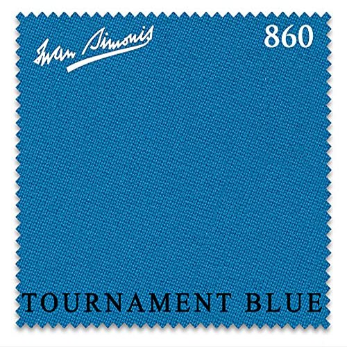 Iwan Simonis 860 Pool Billiard Table Cloth Tournament Blue, for Rails Only (6 Rails)