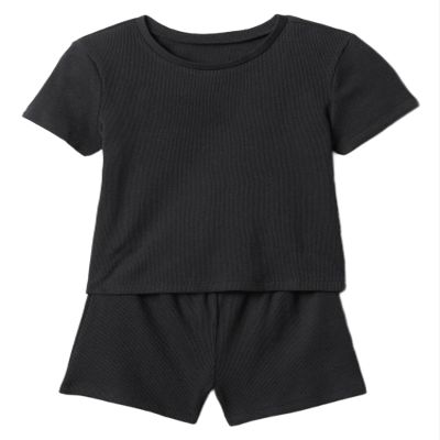 GAP Baby Girls Tee and Short Rib Set Moonless Night 0-3M