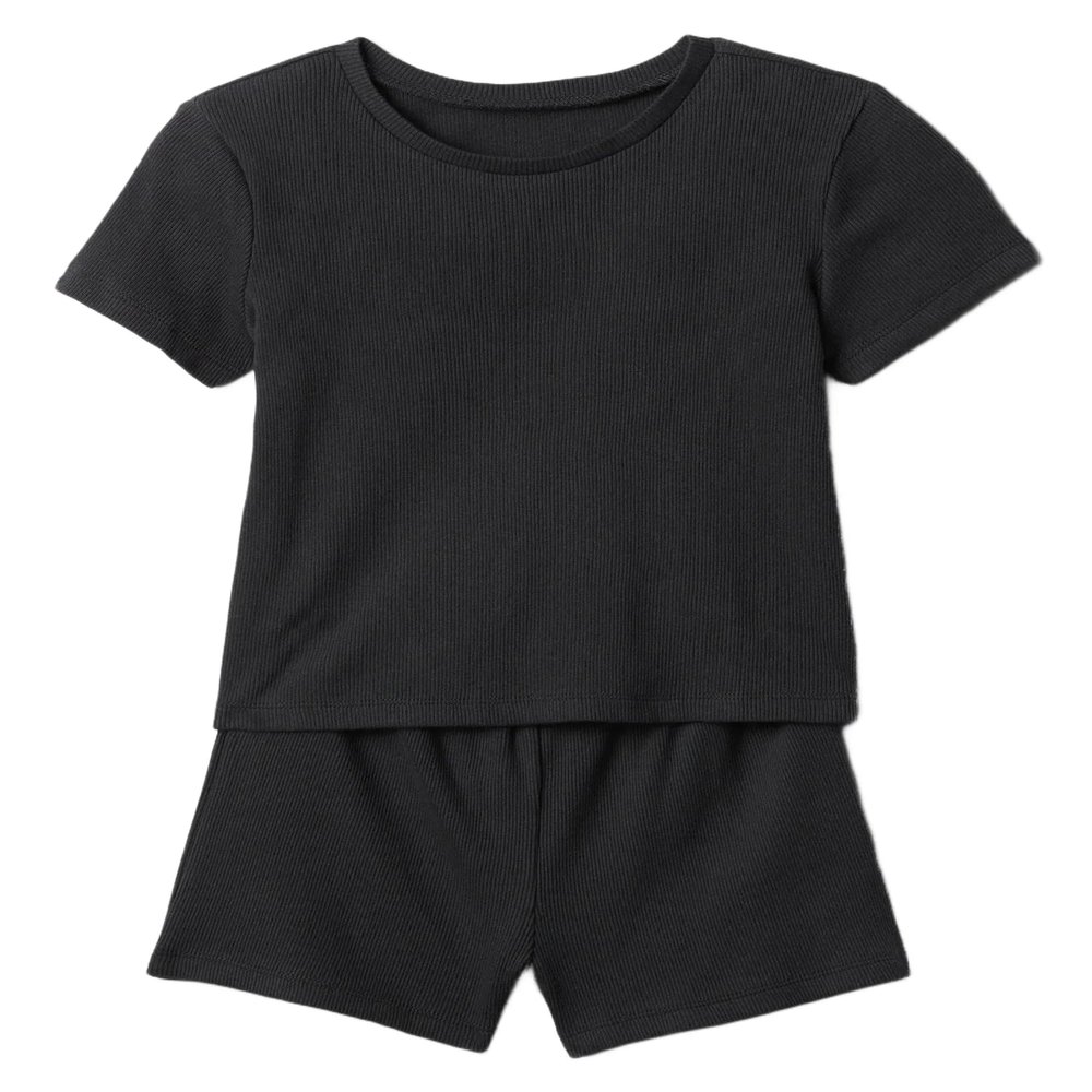 GAP Baby Girls Tee and Short Rib Set Moonless Night 0-3M