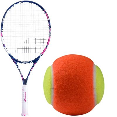 Babolat B'Fly Girl's 21" Junior Tennis Racquet Bundled with 3 Orange Kids' Transition Balls