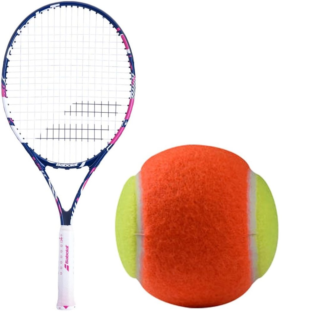 Babolat B'Fly Girl's 21" Junior Tennis Racquet Bundled with 3 Orange Kids' Transition Balls