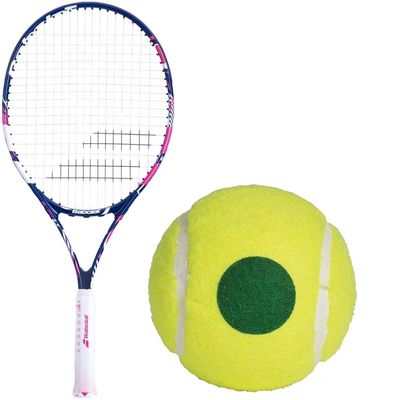 Babolat B'Fly Girl's 25" Junior Tennis Racquet Bundled with 3 Green Dot Tennis Balls