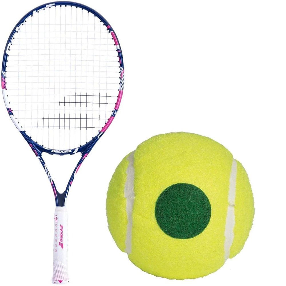 Babolat B'Fly Girl's 25" Junior Tennis Racquet Bundled with 3 Green Dot Tennis Balls