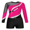 Agoky Girls 2Pcs Sparkle Ballet Dance Outfits Mesh Splice Gymnastic Leotard Unitard Biketard with Booty Shorts Set Tracksuit Hot Pink 8 Years view 3