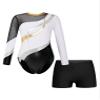 Agoky Girls 2Pcs Sparkle Ballet Dance Outfits Mesh Splice Gymnastic Leotard Unitard Biketard with Booty Shorts Set Tracksuit White 14 Years view 1