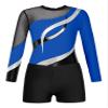 Agoky Girls 2Pcs Sparkle Ballet Dance Outfits Mesh Splice Gymnastic Leotard Unitard Biketard with Booty Shorts Set Tracksuit Royal Blue 12 Years view 3