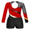 Agoky Girls 2Pcs Sparkle Ballet Dance Outfits Mesh Splice Gymnastic Leotard Unitard Biketard with Booty Shorts Set Tracksuit Red 14 Years view 4