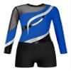 Freebily Girls Illusion Ballet Dance Outfits Mesh Splice Gymnastic Leotard Unitard with Booty Shorts Set Tracksuit Biketard Royal Blue 14 Years view 3