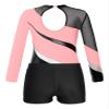 Freebily Girls Illusion Ballet Dance Outfits Mesh Splice Gymnastic Leotard Unitard with Booty Shorts Set Tracksuit Biketard Pink 12 Years view 4