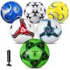 Jenaai 6 Pcs Soccer Ball Bulk with Pump, Official Size 3 4 5 Outside Sport Soccer Ball Machine Stitched for Game Training Practice(Stylish,Size 4) view 1
