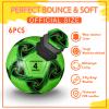 Jenaai 6 Pcs Soccer Ball Bulk with Pump, Official Size 3 4 5 Outside Sport Soccer Ball Machine Stitched for Game Training Practice(Stylish,Size 4) view 3