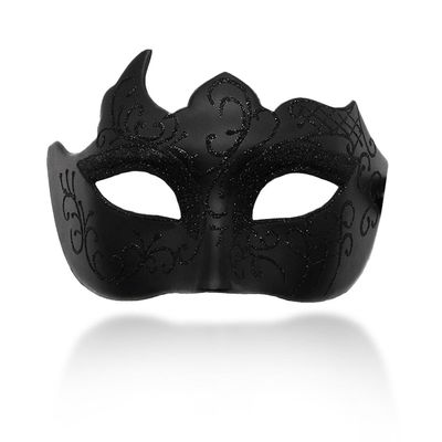 Ralleyfun Masquerade Mask for Men Couple Venetian Mask for Halloween Mardi Gras Costume Party Prom Ball (Black+Black)