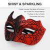 Ralleyfun Men Masquerade Mask Couple Venetian Mask for Party Halloween Costume Carnival (Black+Red) view 3