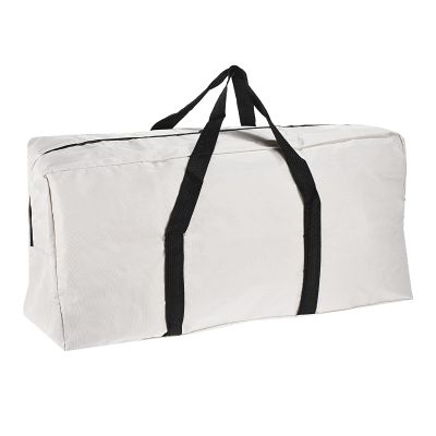 PATIKIL 26" Camp Chair Replacement Bag, Oversize Storage Duffle Bag Waterproof Moving Bag with Zipper Foldable Canvas Tote Bag for Travel Camping, White (26x18.5x7.8")