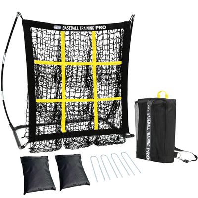 JAPER BEES Pitching Net Pitching Target with Strike Zone Baseball&Softball 9 Hole Training Equipment for Youth and Adults |Portable Quick Assembly Design