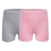 Jhaoyu 2PCS Cycling Shorts for Girls Breathable and Comfy Dance Shorts Bike Yoga Athletic Underdress Activewear Gray&Pink 13-14 Years view 1