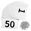 JEELAD Race Bibs 4" x 7" Running Bids Racing Numbers with Safety Pins Tyvek Tearproof Waterproof Number Cards 1-200 for Marathon Runners Sports Races Competition Events view 1