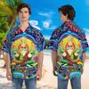 Men's Santa Claus Hawaiian Shirts - Psychedelic Style Button Down Man Women Hawaiian Shirt Set 36 Size XL view 2