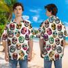 Warrior Masks Hawaiian Shirts for Men - Lucha Wrestling Button Down Mens Hawaiian Shirts Set 72 Size 2XL view 2