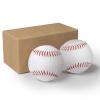 Adult Baseballs 2 Pack, Unmarked Practice Baseball Standard Size 9 Inch, Blank Baseballs Tball Balls for High School League Training, Pitching, Fielding, Throwing, Autograph