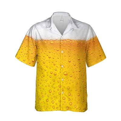 Beer Lovers Hawaiian Shirts for Men - Beer Foams Button Down Mens Hawaiian Shirts Set 43 Size XL