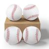 Adult Baseballs 4 Pack, Unmarked Practice Baseball Standard Size 9 Inch, Blank Baseballs Tball Balls for League Training, Pitching, Fielding, Throwing and Autograph