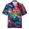 Men's Trippy Skull Hawaiian Shirts - Psychedelic Mushrooms Button Down Man Women Hawaiian Shirt Set 36 Size XL view 1
