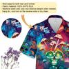 Men's Trippy Skull Hawaiian Shirts - Psychedelic Mushrooms Button Down Man Women Hawaiian Shirt Set 36 Size XL view 3