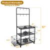Home Gym Storage Rack and Yoga Mat Holder, Home Gym Storage Rack for Organizing Kettlebells Dumbbells Foam Roller, Fitness and Accessory Equipment Organizer with Utility Hooks view 2