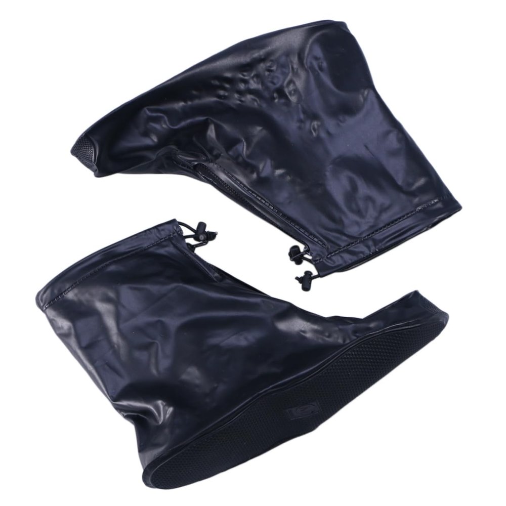 BESPORTBLE 1pair Unisex Adult Thickened Rain Shoes Cover for Rain and Snow Reusable Overshoes in XXL Black Protects Shoes from Mud and Splash