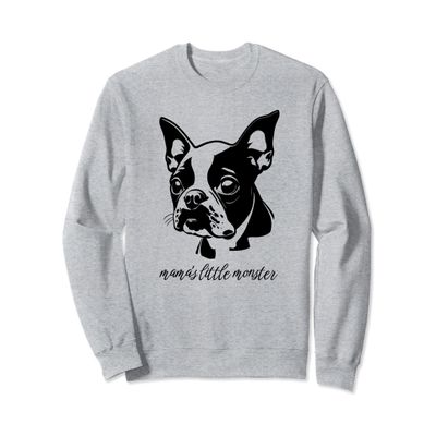 Funny Boston Terrier Dog Bostie Mama's Little Monster Sweatshirt