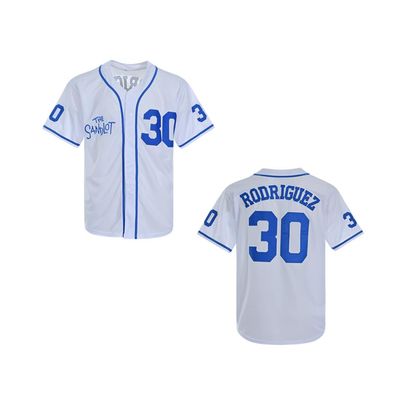 Youth The Sandlot Benny 'The Jet' Rodriguez 30 Hip Hop Stitched Sports Boys Shirts Movie Baseball Jerseys (as1, Alpha, l, Regular, White)