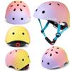 CELOID Kids Helmet Pad Set,Adjustable Kids Skateboard Bike Helmet Knee & Elbow Pads Wrist Guards 8-10-16 Years Youth Protective Gear Set for Girls Boys Bicycle Bike Roller Scooter Sport,Pink Violet view 2